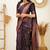 purple soft art silk banarasi jacuard work designer party wear saree with unstitched blouse piece