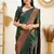 green soft art silk banarasi jacuard work designer party wear saree with unstitched blouse piece