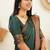 green soft art silk banarasi jacuard work designer party wear saree with unstitched blouse piece