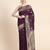 purple soft art silk banarasi jacuard work designer party wear saree with unstitched blouse piece