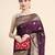purple soft art silk banarasi jacuard work designer party wear saree with unstitched blouse piece