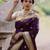 purple soft art silk banarasi jacuard work designer party wear saree with unstitched blouse piece