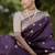 purple soft art silk banarasi jacuard work designer party wear saree with unstitched blouse piece
