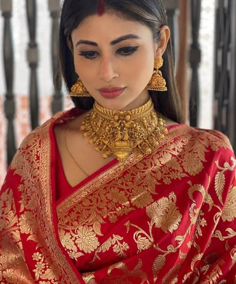 red soft art silk banarasi jacuard work designer party wear saree with unstitched blouse piece