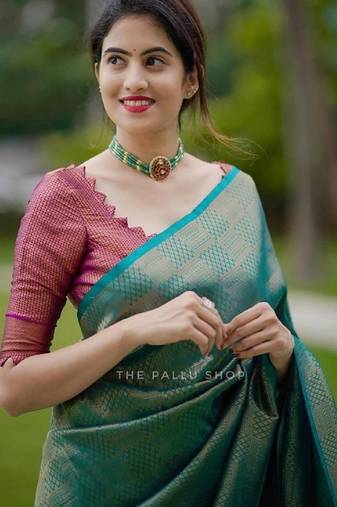 sky blue purple  soft art silk banarasi jacuard work designer party wear saree with unstitched blouse piece