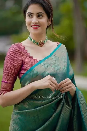 sky blue purple  soft art silk banarasi jacuard work designer party wear saree with unstitched blouse piece