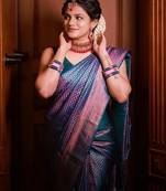 rema soft art silk blend banarasi jacuard work designer party wear saree with unstitched blouse piece