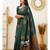 green soft art silk banarasi jacuard work designer party wear saree with unstitched blouse piece