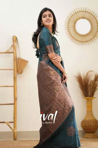 rema silk blend banarasi saree with unstitched blouse piece
