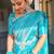 sky blue soft art silk banarasi jacuard work designer party wear saree with unstitched blouse piece