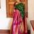 ghreen soft art silk banarasi jacuard work designer party wear saree with unstitched blouse piece