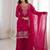 hot pink embroidered kurta with sharara & dupatta