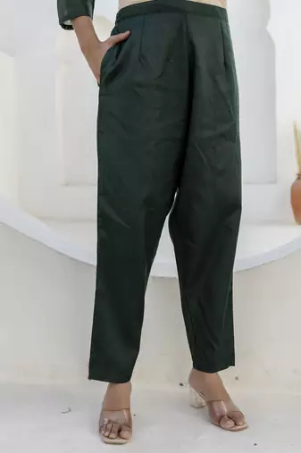 Green women kurta pant dupatta set