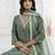 Light green women kurta pant dupatta set