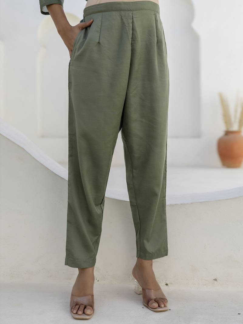 Light green women kurta pant dupatta set