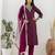 Purple women kurta pant dupatta set