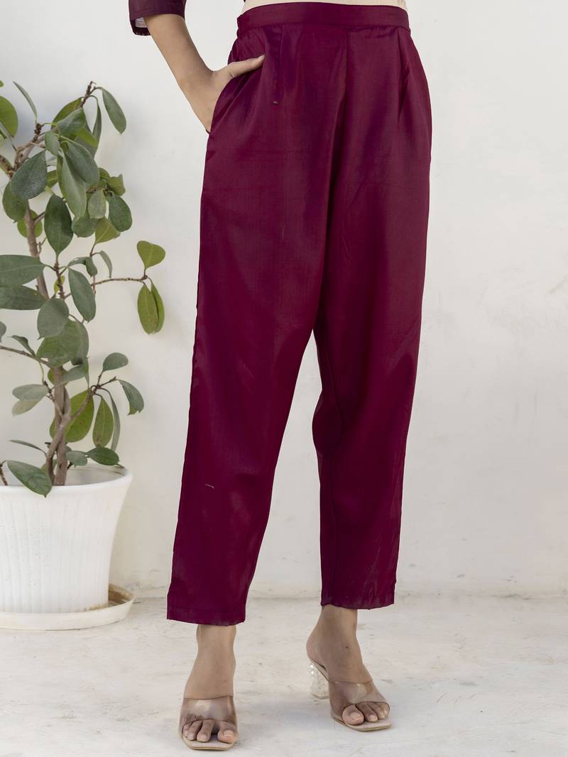 Purple women kurta pant dupatta set