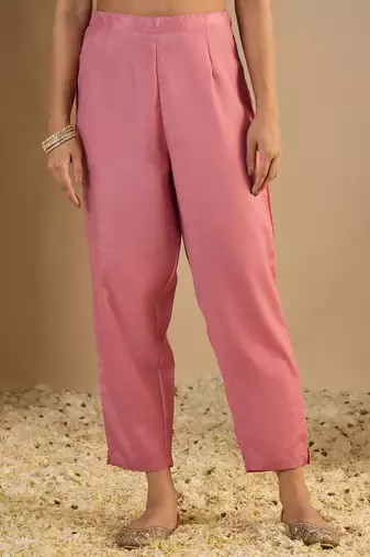 Pink women kurta pant dupatta set