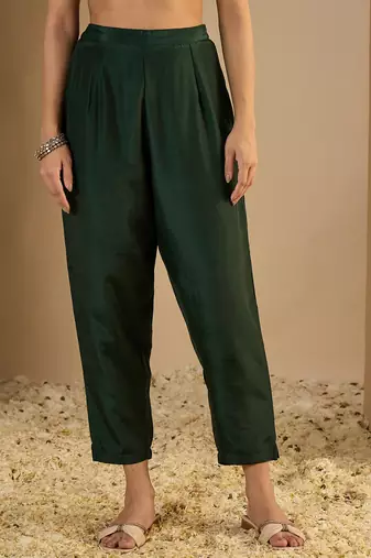 Green women kurta pant dupatta set