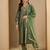 Dark green women kurta pant dupatta set