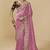Pink embroidered tissue party wear saree with designer blouse fabric