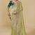 Light green (pista) embroidered tissue party wear saree with designer blouse fabric