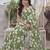 green floral print chiffon saree with blouse piece