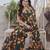 black floral print chiffon saree with blouse piece