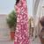 pink floral print chiffon saree with blouse piece