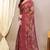 maroon leaf floral print chiffon saree with blouse piece
