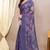 purple leaf floral print chiffon saree with blouse piece