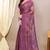 magenta leaf floral print chiffon saree with blouse piece