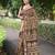 brown ikkat patola print cotton blend saree with blouse piece