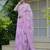 pink floral print cotton blend saree with blouse piece