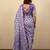 purple floral print cotton silk saree with blouse piece