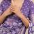 purple floral print cotton silk saree with blouse piece