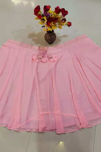 Eilara Women's Faux Georgette Pastel Pink Lehenga Choli