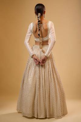 Eilara Women's White Faux Georgette Designer Lehenga Choli 3
