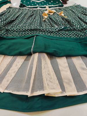 Eilara Women's Emerald Green Faux Georgette Designer Lehenga Choli 5