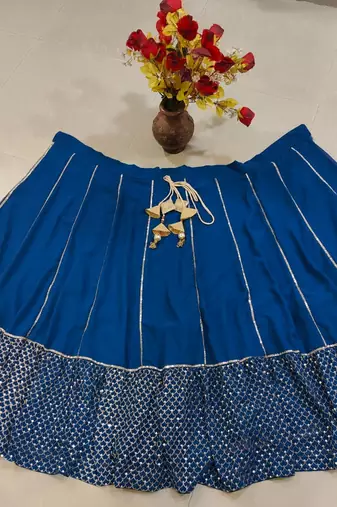 Royal Blue Faux Georgette Designer Lehenga Choli