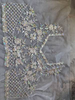 Beige Silk Embellished Saree,Sari Comes With Embroidered Blouse 5