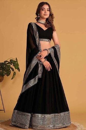 Black Bridesmaid Lehenga Choli For Women