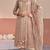 Peach gold silk semi stitched suit with embroidery & zari work