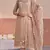 Peach gold silk semi stitched suit with embroidery & zari work