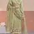 Olive gold silk semi stitched suit with embroidery & zari work