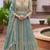 Blue chinon silk free size stitched anarkali suit with embroiderd & sequence work