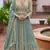 Blue chinon silk free size anarkali suit with embroiderd & sequin work