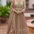 Olive chinon silk free size anarkali suit with embroiderd & sequin work