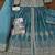 Blue chinon silk free size stitched anarkali suit with embroiderd & sequence work