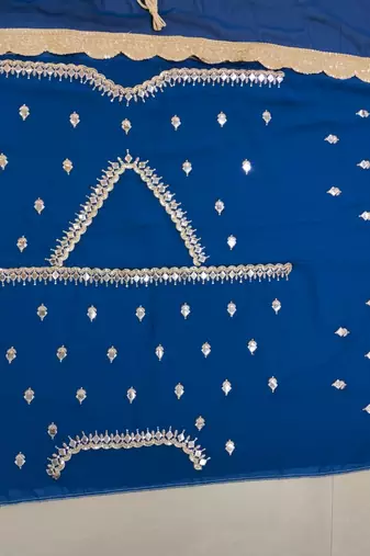  Royal Blue Faux Georgette Designer Lehenga Choli